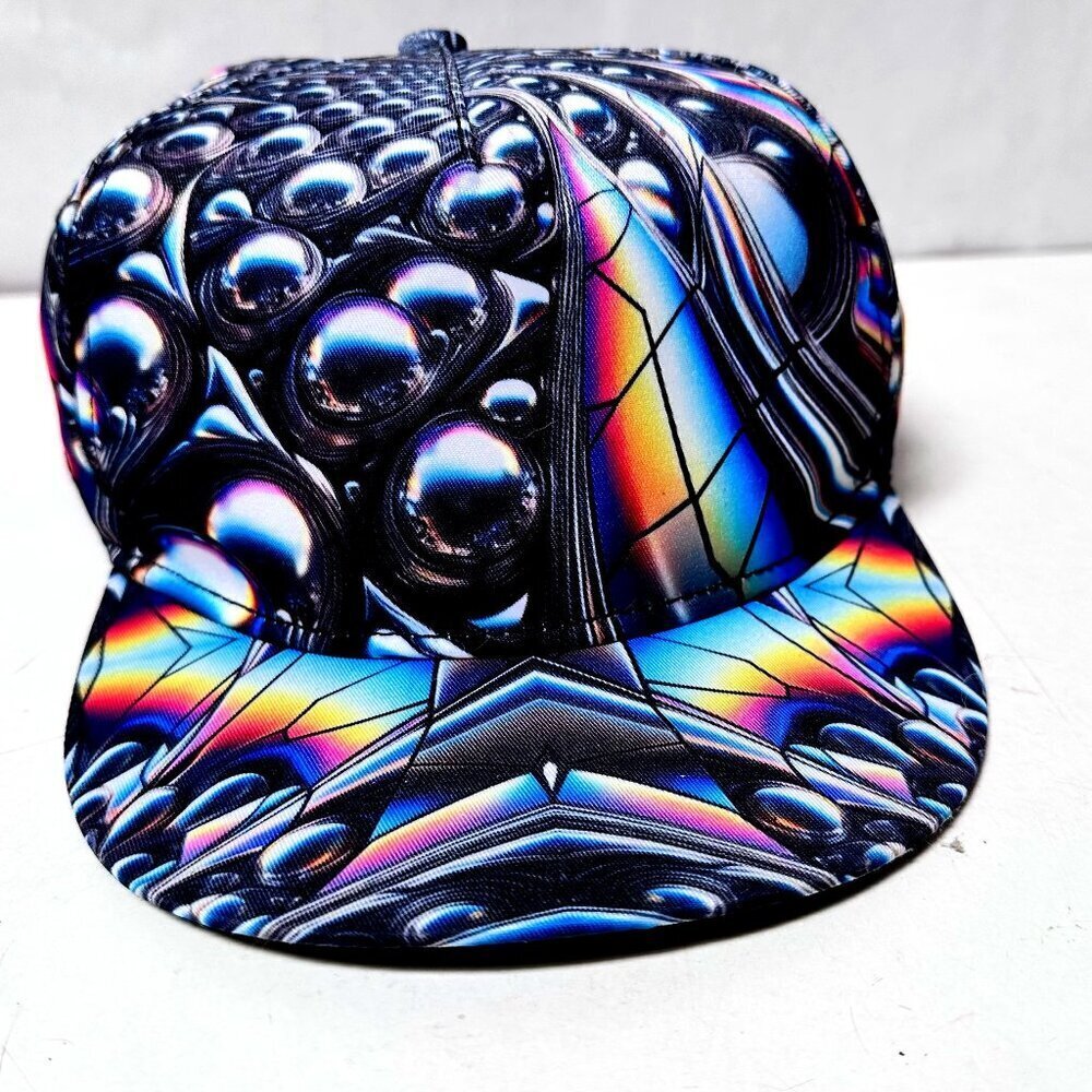 Trippy 3d Rave Trucker Hat Psychedelic Cap Baseball 3d Festival Unisex Baseball